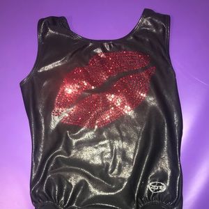 OZONE kiss lips gymnastics leotard